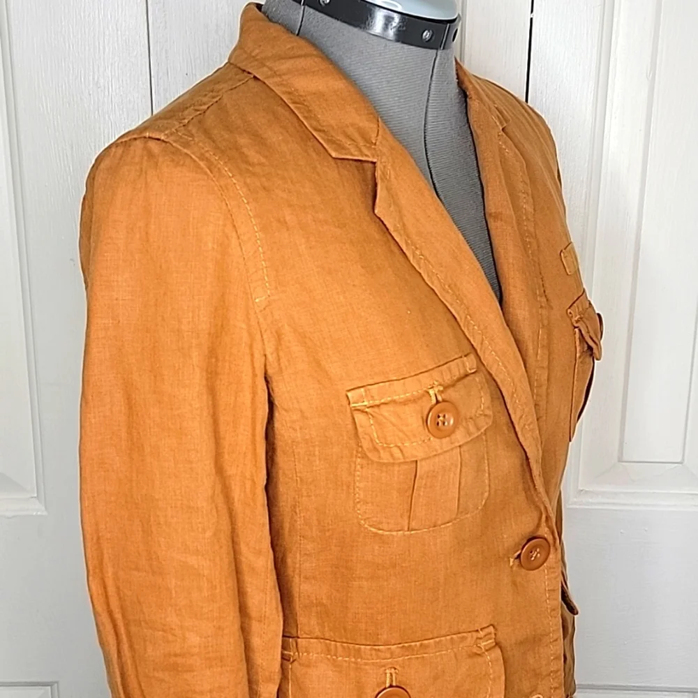 J.CREW Tan Linen Jacket Size 0 - Picture 4 of 6
